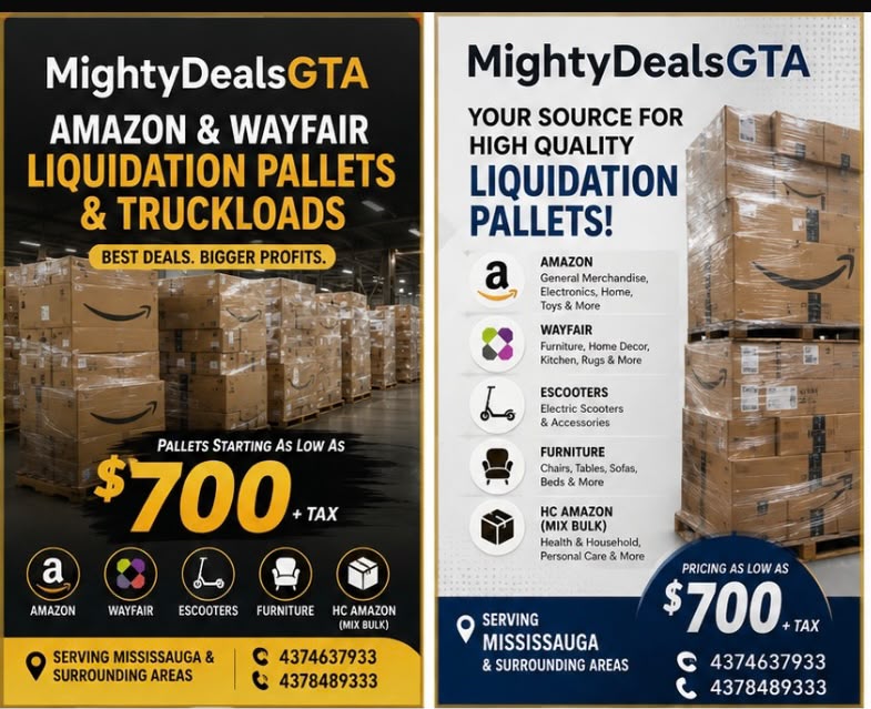 MightyDeals.GTA liquidation pallet flyer